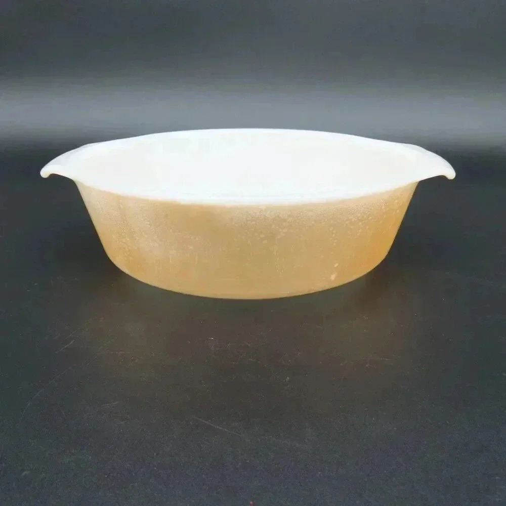 Vintage Fire King Peach Luster Ovenware Casserole Dish Baking Dish